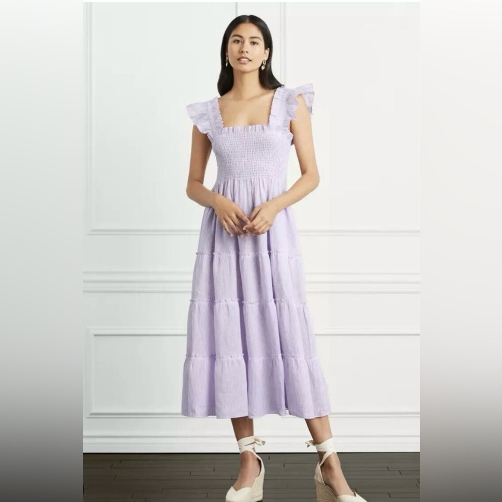 Hill House Ellie Nap Dress - Lilac Stripe Linen